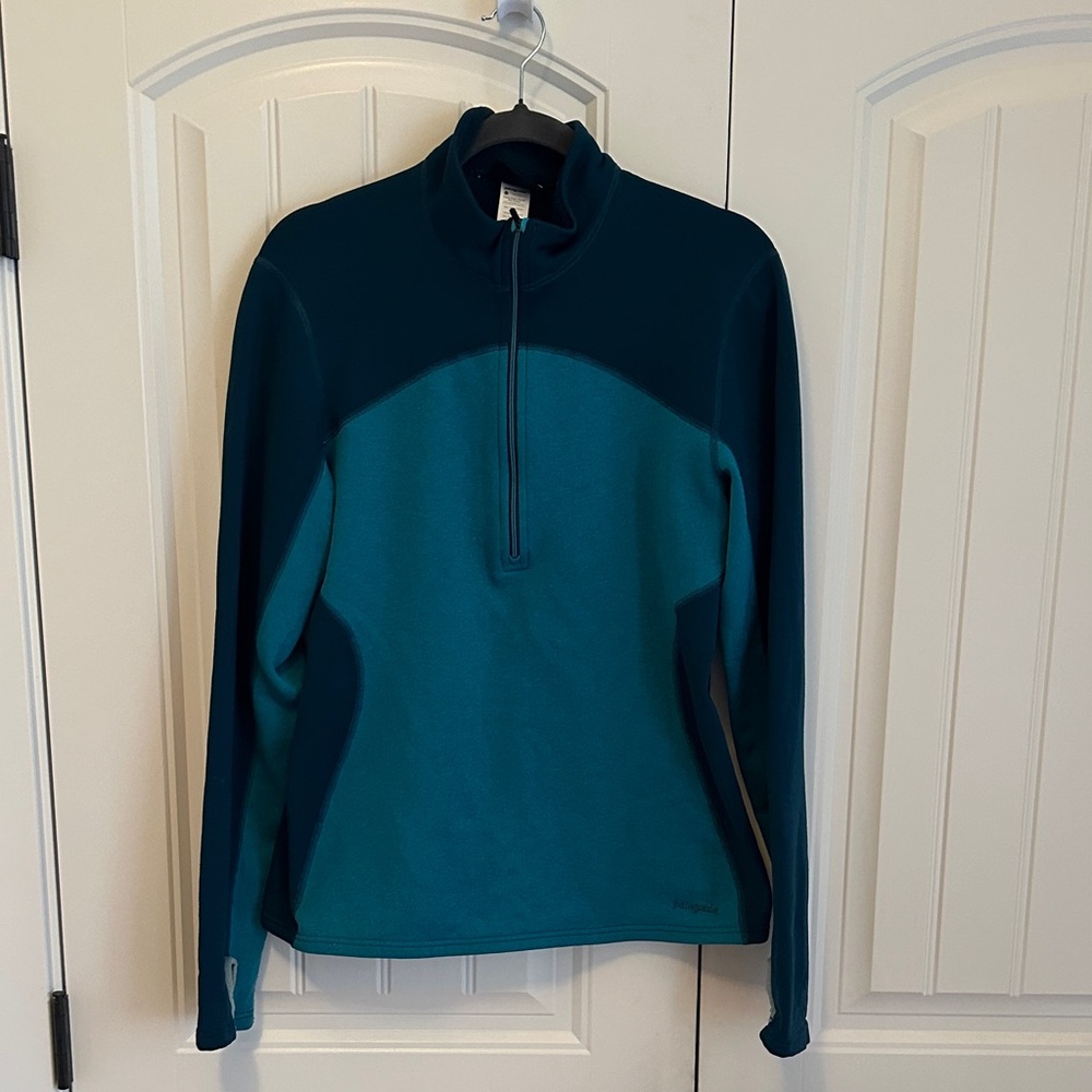 Patagonia Quarter Zip Sweater Women’s Large Blue Teal